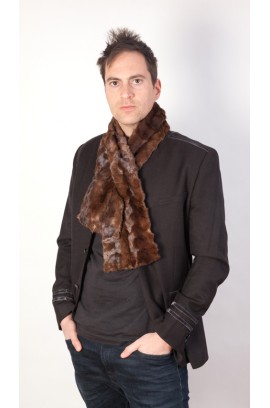 Mink fur scarf - Brown mink fur remnants